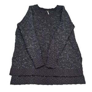 Free People Jeepster Honeycomb Gray Sweater Women's Pullover Size M